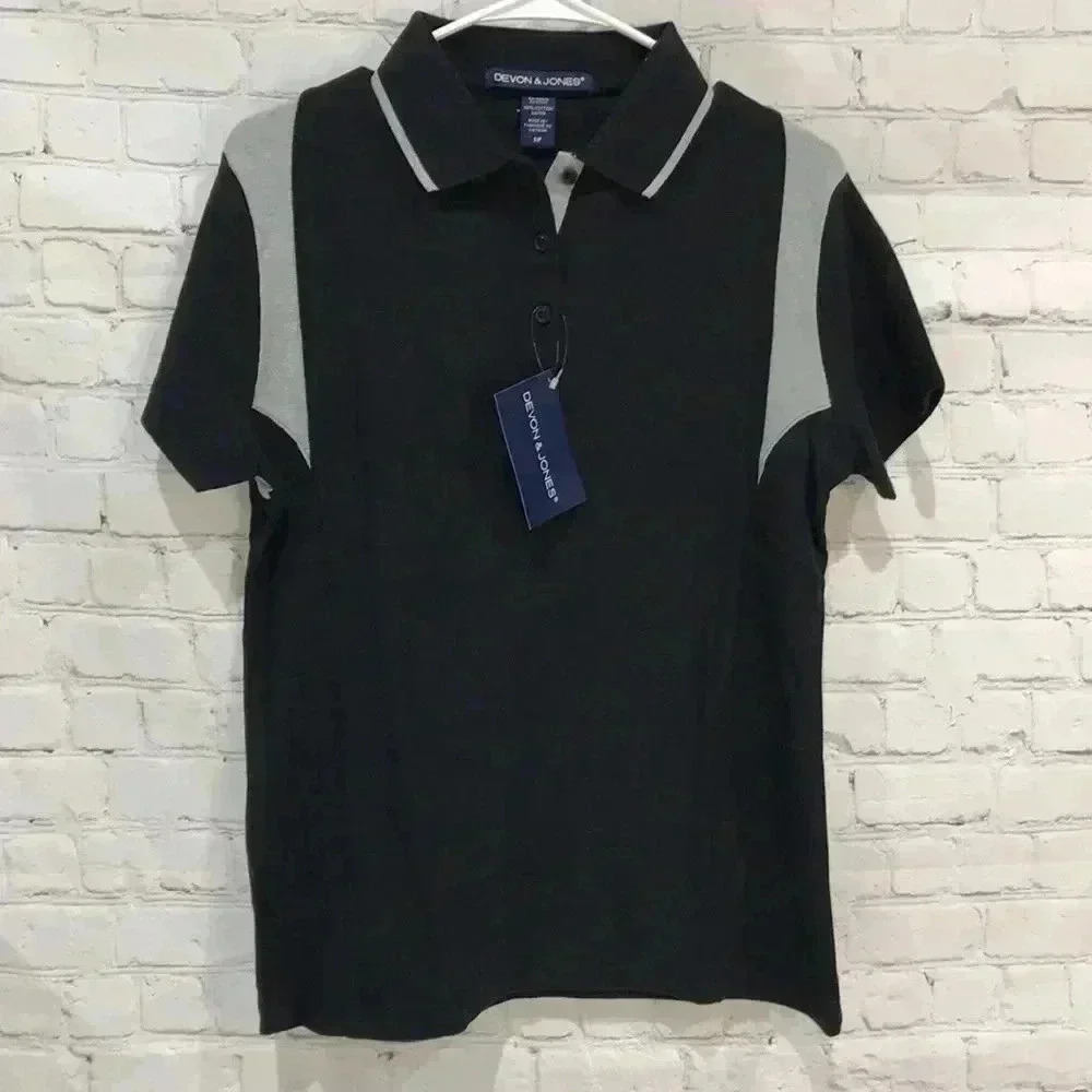 Devon & Jones Ladies Colorblock Golf Polo Shirt Size Small